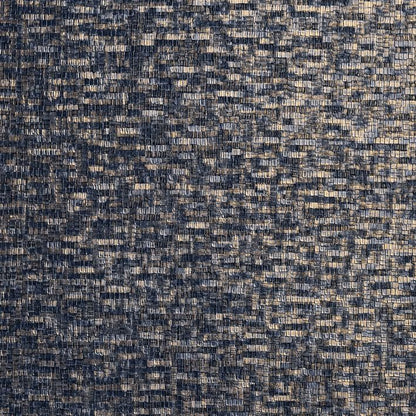 Casamance behang Métal tessela patroon in donkerblauw goud wit